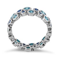 Top of ring height: 7.2mm

Band width: 7.2mm



Stone material: aqua blue & blue spinel cubic zirconia

Stone shape: round cut

Total number of CZ stones: 32

Stone setting: inlay setting



Metal: 925 sterling silver

Plating: rhodium plated

Finish: high polish Blue Cubic Zirconia Round Band Jewelry, Blue Cubic Zirconia Round Cut Eternity Band, Blue Cubic Zirconia Eternity Band With Prong Setting, Blue Round Cut Eternity Band For Anniversary, Blue Anniversary Eternity Band, Blue Cubic Zirconia Eternity Band For Anniversary, Blue Diamond Round Eternity Band, Blue Brilliant Cut Eternity Band For Anniversary, Blue Round Eternity Band For Anniversary