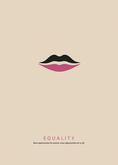 an image of a woman's lips with the word equality written on it in black