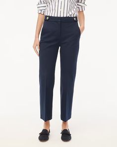 Factory: Cropped Wide-leg Sailor Pant For Women Wide Leg Work Pants For Fall, Classic Wide-leg Pants, High-waisted Work Pants With Button Closure, Straight Culottes For Workwear, Wide-leg Pants With Button Closure, Fitted Ankle-length Culottes, Straight Leg Culottes For Workwear, Wide-leg Culottes For Fall, Classic Culottes For Workwear