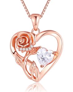 PRICES MAY VARY. 【 Infinity Rose Heart Pendant Implies Forever Love】The beautiful necklace for women features a vivid rose flower with stem which forms an infinity symbol with the left heart curve. Right sits the heart diamond stone, which is the best 5A+ cubic zirconia with great sparkle and depth similar to a real diamond. All the special design make the jewelry great mothers day gifts for adult women or teenager girl. 【Necklace Gifts for Women with 925 Sterling Silver Material】Mishurry sells Rose-colored Jewelry For Valentine's Day Anniversary, Rose Jewelry For Valentine's Day, Rose Design Jewelry For Valentine's Day Gift, Rose Gold Jewelry For Valentine's Day Anniversary, Valentine's Day Rose Design Jewelry For Anniversary, Valentine's Day Rose Design Jewelry Gift, Rose Necklaces For Valentine's Day, Rose Gold Jewelry For Valentine's Day Birthday Gift, Flower-shaped Valentine's Day Anniversary Jewelry