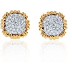 Get ready to dazzle with these exquisite David Webb 18K Yellow Gold 7.00 Carat Pave Set Cushion Shaped Diamond Clip Earrings! Imagine the radiant sparkle of round cut diamonds, totaling an impressive 7.00 carats, beautifully arranged in a button-shaped design.Crafted with precision and passion, these earrings feature a platinum center, enhancing the brilliance of the diamonds. The 18K Yellow Gold frame adds a touch of warmth and elegance, making these earrings a versatile choice for both casual Emerald Cut Diamond Ring, David Webb, Yellow Jewelry, Enamel Brooch, Emerald Cut Diamonds, Stunning Earrings, Clip Earrings, Black Enamel, Round Cut Diamond