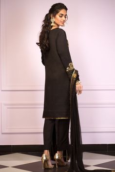 Kohinoor (Three Piece) – Zaaviay Global Unstitched Slub Silk Sherwani For Eid, Black Chanderi Sherwani With Traditional Drape, Elegant Slub Silk Churidar With Intricate Embroidery, Chanderi Kurta With Gold Embroidery Long Sleeve, Chanderi Long Sleeve Kurta With Gold Embroidery, Traditional Black Chanderi Sherwani, Black Chanderi Sherwani Straight Kurta, Elegant Embroidered Slub Silk Kurta, Festive Black Chanderi Sherwani