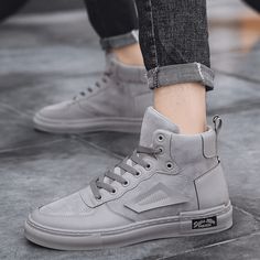 Color: Black,Grey,Beige Closure Type: Lace-up Feature: Slip Resistant Size: US 8,US 9,US 10,US 7.5,US 8.5,US 6.5 Upper Material: PU,Suede Outsole Material: Rubber Gray Suede Sneakers For Outdoor, Gray High-top Sneakers For Streetwear, Gray Suede Sneakers With Round Toe, Gray Lace-up High-top Synthetic Sneakers, Trendy Gray Lace-up High-top Sneakers, Gray Lace-up High-top Sneakers For Outdoor, Gray Ankle-high Synthetic Sneakers, Gray Leather High-top Sneakers With Round Toe, Gray Winter Sneakers With Round Toe