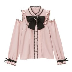 Fabric: Cotton,  Color: white, black, pink,  Size: S,M ,L ,XL, 2XL ,3XL,  See size chart for size details Kawaii Tops, Girly Kei, Victorian Blouse, Heart Blouse, Straight Clothes, Off Shoulder Shirt, Shirt Blouses Women's, Sweet Shirt, Jirai Kei