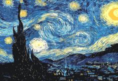 the starry night is shown in this painting