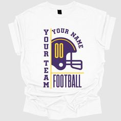 "Cheer on your favorite team in style with our Custom Football Shirt! 🏈⚽ Show your love for the game with a personalized touch - your name on the back makes it uniquely yours. The perfect gift for football moms and dedicated fans. Elevate your game day fashion with this must-have piece. ⚡ #CustomFootball #PersonalizedSportsStyle #GameDayFashion" ✨ K E Y * D E T A I L S ✨ Colors may vary slightly due to fabric and screen differences. 🌈 Premium DTF Printing for vivid graphics. ⚡️ Ships in just 1 Sports Fan T-shirt With Team Name For Baseball Season, Team Name T-shirt For Sports Season, Customizable White Fan Apparel T-shirt, Collegiate Game Day T-shirt With Team Name, White Game Day Fan Apparel T-shirt, Customizable White T-shirt For Sports Season, Customizable Crew Neck T-shirt For Fan Gear, White Fan Apparel T-shirt For Game Day, Customizable T-shirt For Football Season