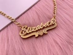 "Name: Custom Name Nameplate Necklace, Gift For Women, Name Necklace, Double Nameplate Necklace, Personalized Name Necklace, Nameplate Jewelry, Custom Name Necklace, Personalized Necklace, Name Jewelry, Gift For Women, Name Necklace, Gold NAMEPLATE NECKLACE,Jewelry Gift for mom Gift:Name necklace with pearl chain can be a perfect gift for you and your loved ones(women, mother, sisters, friends, BFF, best bitches, daughter grandmother, granddaughter, aunt, niece ,wife,) WE PROMISE: -Handmade -Rea Valentine's Day Gold Plated Nameplate Necklace, Gold Custom Nameplate Necklace For Valentine's Day, Handmade Nameplate Necklace For Valentine's Day, Handmade Gold Nameplate Necklace, Gold Nameplate Necklace, Beaded Neckalce, Nameplate Necklace Gold, Grandmother Granddaughter, Arabic Necklace