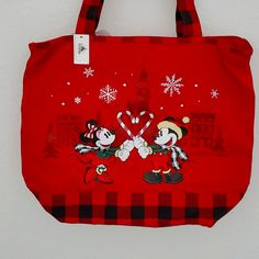 Beautiful New Disney School Bag In Red, Disney Red School Bag, Red Disney School Bags, Red Mickey Mouse Casual Bag, Casual Red Mickey Mouse Bag, Red Minnie Mouse Bag For Gift, Cute Red Bag For Disney Trips, Red Disney Bags For Disney Trips, Trendy Red Bags For Disney Trips