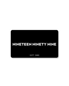 a black and white business card with the words nineteen ninety nine on it