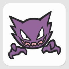 an angry purple cat sticker