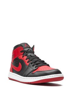 Shop Jordan Air Jordan 1 Mid sneakers with Express Delivery - FARFETCH White Forces, Red Jordans, Mid Sneakers, White Nike Shoes, Men's Outfits, Jordan Air, White Nike, Air Jordan 1 Mid, Air Jordan 1 Retro