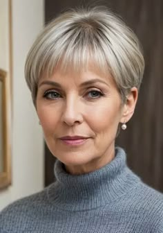 Feathered Chic Pixie Textured Layers Hairstyles Over 60 Older Women New Looks, Short Hairstyles Older Women, Short Wedge Hairstyles, Short Haircuts Fine Hair, Timeless Hairstyles, Wedge Hairstyles, Short Hairstyles Fine, Short Silver Hair, Chic Short Hair