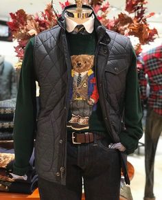 Military Style Vest For Winter Streetwear, Essential Clothes, Luxury Plaid Men's Outerwear, Hunting Vest Outerwear Sleeveless, Bear Scarf, Bear Facts, Fall Outdoor Military Vest, Saville Row, Gentleman Mode