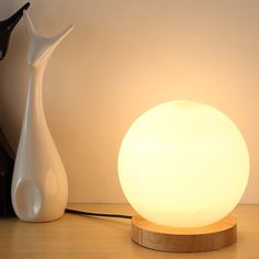 15cm Glass Round Ball Wooden Base Desk Lamp Round Desk, Glow Lamp, Small Lamps, Round Lamp, Wishlist 2024, Globe Lamps, Glass Desk, Ball Lamps, Lampe Decoration