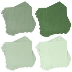 green paper napkins with scalloped edges