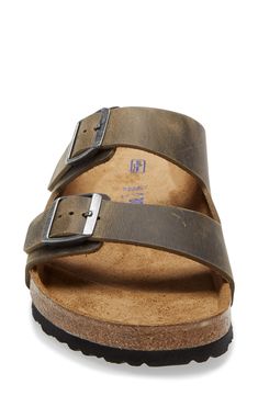 An iconic sandal is set on a softer-than-ever, shock-absorbing footbed with an extra layer of plush foam cushioning that mimics the shape of the foot. Adjustable straps with buckle closure Contoured footbed with arch support Leather upper and lining/synthetic sole Made in Germany Men's Shoes Comfortable Slides With Buckle Closure And Round Toe, Adjustable Slides With Ortholite Insole And Round Toe, Adjustable Comfortable Footbed Sandals With Round Toe, Leather Footbed Sandals With Buckle Closure, Adjustable Leather Footbed Sandals, Adjustable Leather Slides With Round Toe, Brown Rugged Sandals With Cushioned Footbed, Rugged Brown Sandals With Cushioned Footbed, Leather Slides With Ortholite Insole For Outdoor