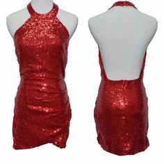 This is women's clubwear short dress,highlights the halter neckline of this sequined bodycon dress ,open back and irregularity margina make you a seductive look,unique style, makes you more beautiful, fashionable, and charming.Material: Sequin + Cotton Blend Size: S(XS),M(S), L茂录_茂录, XL(L)Color:_Red, Black, GoldCollar: O-NeckSleeve: SleevelessStyle: SexyPattern: SequinOccasion: Evening, PartyGarment Care: Hand-wash Halter Bodycon Dress, Dress Open Back, Sequin Bodycon Dress, Fashion Days, Clubwear Dresses, Off Shoulder Sweater, Fabulous Dresses, New Arrival Dress, Flowing Maxi Dress