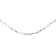 A stunning classic with a modern design, this adjustable choker necklace features round brilliant cut diamonds totaling 2.04 carats. Fine Jewelry White Gold Diamond Choker Necklace, White Gold Diamond Choker Necklace, Classic Formal Diamond Choker Necklace, Minimalist Round Diamond Tennis Necklace, Formal Diamond Tennis Necklace Choker, Formal Diamond Tennis Choker Necklace, Classic Tennis Choker Necklace For Formal Occasions, Classic Formal Tennis Choker Necklace, Classic Round Tennis Necklace With Adjustable Chain