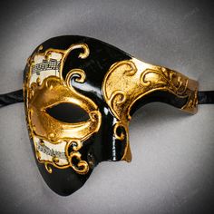 Venetian Masks Art, Maskerade Mask, Blue Masquerade Mask, Masquerade Aesthetic, Phantom Of Opera, Phantom Of The Opera Mask, Prom Mask, Gold Masquerade Mask, Opera Mask