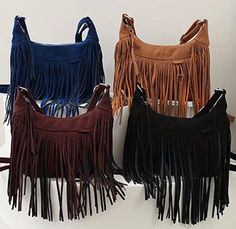 Boho Chic Suede Fringe Crossbody Bag (Assorted Colors) This Beautiful, Stylish Bag can be used as a Crossbody Bag or Shoulder Bag with the Adjustable Strap Comes in Black, Blue, Coffee, & Camel Brown Measure Approx. 8" X 12" X 2.25" and has one interior pouch inside All Purses have a zippered pouch on the back Pick Up Available In Itasca, TX Aerosmith Concert Outfit, Aerosmith Concert, Autumn Essentials, Hippie Grunge, Cowgirl Stuff, Fringe Crossbody Bag, Coachella Outfit, Tassels Fashion, Suede Tassel