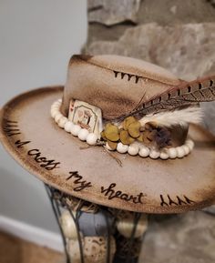 Custom Luxury Winter Fedora, Cheetah Print Burned Hat, Fedora Hat Decorating Ideas, Rustic Fitted Fedora With Flat Brim, Rustic Brimmed Felt Hat, Customized Cowgirl Hats, Rustic Fitted Felt Hat With Flat Brim, Rustic Fitted Felt Hat With Wide Brim, Rustic Felt Hat With Short Brim For Fall