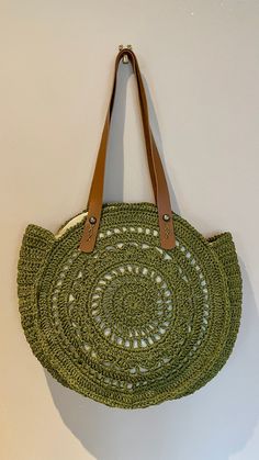 Handmade Eco friendly material Artisan unique bag Green Bohemian Crochet Shopping Bag, Bohemian Green Crochet Shopping Bag, Eco-friendly Large Capacity Crochet Satchel Bag, Green Bohemian Shoulder Bag For Shopping, Large Handmade Beige Bag, Handmade Casual Pouch Bag, Casual Handmade Pouch Bag, Casual Handmade Pouch Satchel, Large Handmade Shoulder Bag For Summer