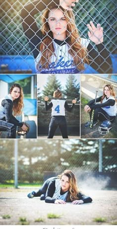 a woman is posing behind a fence with her hands in the air