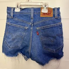 Size 23, Brand New Blue Denim Shorts, Levi Shorts, Jean Shorts, Blue Denim, Levi's, Denim Shorts, Color Blue, Womens Shorts, Brand New