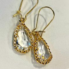 Pretty Transparent Clear Earrings. Very Lightweight Earrings. Save On Bundles. Bridal Earrings Bridesmaid Clear King Teardrop Ice Gold Lace Frame Clear Pierced Jewelry For Party, Pierced Teardrop Bridal Earrings For Party, Party Bridal Teardrop Earrings Pierced, Party Teardrop Pendant Earrings For Pierced Ears, Elegant Clear Crystal Earrings For Pierced Ears, Elegant Clear Dangle Earrings, Anniversary Metal Teardrop Earrings, Nickel Free Clear Jewelry For Party, Nickel-free Clear Jewelry For Parties