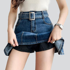 Dive into summer with our 2023 Summer Collection Skater Denim Skirt with Belt! With its mid-waist. stonewashed. street-vibe design and a unique zipper & button closure. this skirt is the perfect blend of contemporary fashion and nostalgic grunge.Key Highlights: Grunge Galore: Inspired by the iconic '90s grunge movement. this skirt exudes an effortlessly cool attitude. Distinctive Damaged Pattern: Expertly crafted wear and tear. capturing a raw. unfiltered essence. Sleek Slim Fit: Designed to hug Denim Skirt With Belt, Skater Fit, Modern Streetwear, Skirt With Belt, Streetwear Style, Jean Skirt, Contemporary Fashion, Timeless Classic, Summer Collection