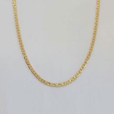 18k Gold Flattened Rolo Link Chain Necklace | RubyAnn Jewelry Gold Overlay, Link Chain Necklace, Anklet Bracelet, Chain Link Necklace, Price Tag, Gold Plated Jewelry, Earring Necklace, Link Chain, Timeless Pieces