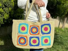 Personalized Crochet Raffia Granny Square Tote Bag Straw Beach Bag Woven Shoulder Summer Bag Boho XLARGE Bag - Etsy Granny Square Tote Bag, Granny Square Tote, Personalized Crochet, Light Summer Dresses, Straw Beach Bag, Summer Bag, Fancy Party, Woven Bag, Knitted Bags