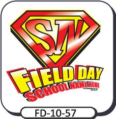 a sign with the words field day school vampire written in red and yellow on it