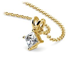 Princess Cut Diamond Solitaire Pendant In Yellow Gold (1/5 Ctw) Diamond Solitaire Pendant, Solitaire Diamond Pendant, Princess Cut Diamond, Solitaire Diamond, Modern Necklaces, Solitaire Pendant, Princess Diamond, Yellow Gold Chain, Diamond Pendant Necklace