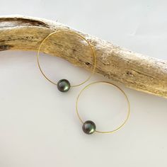 The hoop is a classic staple for any jewelry collection. Paired with an exquisite Tahitian pearl for a stylish look. We source our Tahitian pearls directly from a multi-generational family's pearl farm in Tahaa Tahiti. These pearls are known for their beautiful luster and high quality. They are reasonably priced as we partner directly with the local family that grows the pearls. The wire separates from one side of the pearl and easily slides back into place. Made without ear wires, for clean loo Pearl Farm, Pearl Hoop Earrings, Tahitian Pearls, Memory Wire, The Pearl, The Wire, Tahiti, Silver Hoop Earrings, Ear Wires