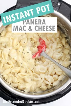 the instant pot is filled with macaroni and cheese