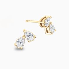 The Ecksand Pear-Cut Diamond Stud Earrings shown with Lab-grown 1.00 ctw VS2+/ F+ in 14k Yellow Gold Pear Diamond Earrings, Types Of Diamonds, Pear Cut Diamond, Diamond Stud Earrings, Pear Diamond, Diamond Stud, Rose Gold Diamonds, Dainty Jewelry, Pear Cut