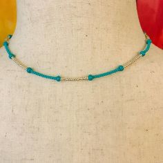 14” Turquoise And Silver Choker. 2.5” Extension. Dainty Seed Bead Choker. Hand Made With Seed Beads. Findings Silver Tone P1 Adjustable Turquoise Necklace For Summer, Handmade Blue Turquoise Necklace For Summer, Blue Jewelry With Silver Beads For Summer, Blue Turquoise Necklace For Summer Beach, Blue Turquoise Necklace With Beaded Chain For Beach, Adjustable Turquoise Beaded Necklace With Silver Beads, Adjustable Blue Beaded Turquoise Necklace, Adjustable Blue Turquoise Necklace With Silver Beads, Adjustable Blue Beaded Necklace With Silver Beads