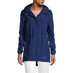 Gray clouds and an iffy weather forecast are nothing to fear when you have this Women's Plus Size Waterproof Packable Raincoat from Lands’ End. We know the ins and outs of a fickle climate so we’ve made these gorgeous womans jackets light comfortable and extra tough. And if it doesn't end up pouring you’ll still look cute thanks to its sporty windbreaker-inspired design.A draw cord in the waist lets you cinch it for a fitted look that’s never loose or baggy and you can also pull the hood tight a Purple Peacock, Nothing To Fear, Deep Sea, Navy Color, Blazers For Women, Lands End, Coats Jackets, Target, Jackets For Women