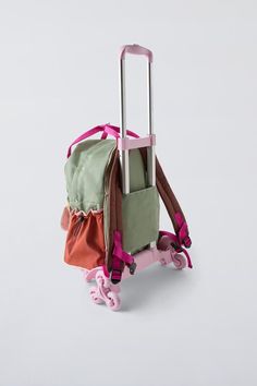 MULTICOLORED BACKPACK - Green | ZARA United States School Nylon Backpack With Adjustable Strap, School Backpack With Adjustable Straps In Nylon, Backpack With Adjustable Handle For Daily Use, School Backpack With Adjustable Nylon Straps, Functional School Backpack Luggage, Back To School Travel Backpack With Adjustable Straps, Casual School Travel Bag With Luggage Sleeve, Green Nylon Travel Bag For School, Pink Backpack Travel Bag For School