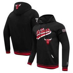 The Men's Pro Standard Black Chicago Bulls Script Tail Pullover Hoodie is the ultimate tribute to your unwavering Chicago Bulls fandom. Its heat-sealed fabric appliques with raised embroidery and chenille details proudly display the iconic Bulls logo, a symbol of basketball excellence. The midweight cotton construction provides warmth and comfort, making it perfect for cheering on your team in any weather. Whether you're at the United Center or watching from home, this hoodie will keep you conne Black Team Spirit Hoodie For Winter, Team Logo Hoodie For Fan Gear, Winter Team Logo Hoodie Sweatshirt, Winter Sweatshirt With Team Logo And Hood, Winter Crew Neck Hoodie With Team Logo, Winter Hooded Sweatshirt With Team Logo, Winter Team Logo Hoodie With Crew Neck, College Crew Hoodie In Fan Apparel Style, Winter Streetwear Sweatshirt With Team Logo