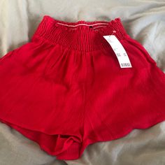 Great Red Shorts From Urban Outfitters Never Worn!! And With Tags!! Red Casual Short Length Bottoms, Casual Red Shorts, Red Bottoms With Built-in Shorts For Vacation, Red High Waist Bottoms For Beach, Trendy Red Shorts For Day Out, Trendy Red Bottoms For Summer, Trendy Red Summer Bottoms, Red High Waist Shorts For Day Out, Red Bottoms For Day Out