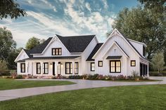 this is an artist's rendering of the farmhouse style house plans for small homes