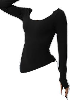 Stretch Elastane Activewear With Thumbholes, Solid Stretch Leotard With Lined Body, High Stretch Elastane Bodysuit, Solid Color Stretch Nylon Bodysuit, Stretch Elastane Scoop Neck Bodysuit, Stretch Nylon Bodysuit, Stretch Elastane Bodysuit With Scoop Neck, Solid Nylon Stretch Bodysuit, Stretch Nylon Solid Color Bodysuit