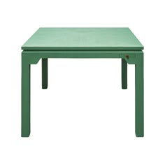 a small green table with two drawers on each side and one drawer at the top