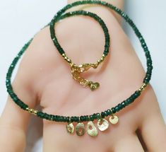 "Free upgraded shipping Set of 5 Layering Necklaces .Green NECKLACE, Emerald NECKLACE, Gold NECKLACE.vintage necklaces, Bohemian Gold Necklace, Boho Chic. Shown at 15+16+19+22+25\" we offer lengths up to 25\" This list is of the first 1. Natural Gemstone Necklace, Measurement stone:3- 3.5mm Material: Green Appetite. Combined with sterling silver gold Vermeil Color: Gold Model length: 13\" & 17\" Please let me know if you'd like a different length. Comes packaged in a cute gift box Packed in Emerald Necklace Gold, Gold Necklace Vintage, Necklaces Green, Collar Verde, Apatite Necklace, Green Apatite, Necklace Emerald, Necklaces Vintage, Natural Gemstone Necklace