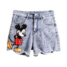 Elevate your summer style with our 2023 Summer Collection of Cartoon Embroidery Pearl Jean Shorts. a stunning boho-inspired piece! These high-waisted shorts make a statement with their straight. embroidered design and zipper & button closure. perfect for channeling effortless grace and timeless sophistication.Distinctive Features: Boho-inspired Design: A unique blend of vintage allure and today's spirited fashion pulse. these shorts will make you look and feel like a fashionista. High-waisted: F Types Of Trousers, Embroidered Denim Shorts, Disney Themed Outfits, Boho Denim, Cartoon Embroidery, Oversized Denim Jacket, Oversized Coat, Jeans For Short Women, Style Upgrade