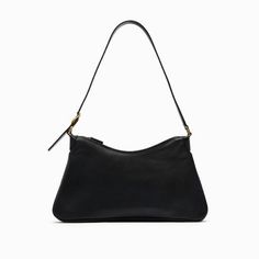 Zara Leather Shoulder Bag Zara Shoulder Bag With Detachable Strap For Everyday, Modern Zara Shoulder Bag For Everyday Use, Chic Everyday Shoulder Bag With Textured Leather, Chic Textured Leather Hobo Bag, Zara Leather Shoulder Bag, Zara Leather Shoulder Bag For Everyday Use, Zara Leather Crossbody Satchel, Everyday Soft Leather Baguette Clutch, Chic Everyday Baguette Bag In Soft Leather