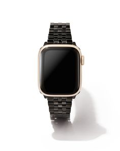 Designed exclusively for your Apple Watch®, the Alex 5 Link Watch Band in Black Stainless Steel is the very definition of classic, bringing a timeless touch to modern technology and pairing perfectly with your bracelet stack. To switch up your bands, simply press down on the easy release mechanism and then align each new band to the pinholes on either side of the watch. Kendra Scott Store, Black Apple Watch Band, Minimalist Closet, Samsung Galaxy Watch, Apple Watch Series 1, Watch Accessories, New Bands, Black Stainless Steel, Modern Technology