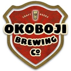 the logo for okobi brewing co, which is located in front of a red shield